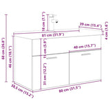 Sink Cabinet with Built-in Basin and Faucet Old Wood 3328907