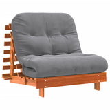 Futon Sofa Bed with Mattress Wax Brown 90x206x11 cm Solid Wood Pine 846763