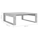 ZNTS Coffee Table Concrete Grey 100x100x35 cm Engineered Wood 808634