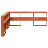 Bookcase Headboard L-Shaped Wax Brown 200 cm Solid Wood Pine 859255