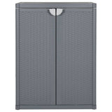 Garden Storage Cabinet Grey 65x45x88 cm PP Rattan 364062