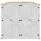Wardrobe Corona White 194x52x186 cm Solid Wood Pine 4012163