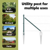 Ground Spike Fence Post 7 pcs Green Powder-Coated Steel 42004236