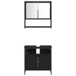 Bathroom Furniture Set with Door 3 pcs Black 33 x 33 x 120.5 cm 3334378