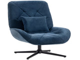 Accent Chair, Chenille Upholstered Swivel Armchair with Lumbar Pillow, High Back, Deep Seat and T3398P554171