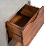 244994 Nightstand Concrete Solid Acacia Wood 40x30x50 cm