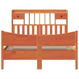 Bed Frame without Mattress Wax Brown 150x200 cm King Size Solid Wood Pine 3323376