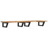 Basin Shelf Wall Mounted Steel and Solid Wood Acacia 3302727