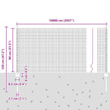 Welded Wire Fence with Posts 100 x 0.8 m PVC-Coated Steel Green 3336543