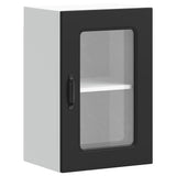 Kitchen Wall Cabinet with Glass Door Kalmar Black Engineered Wood 853528