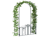 Garden Arch with Lock Black 102 x 50 x 218 cm 42021344