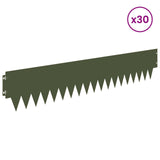 Lawn Edging 30 pcs 103 x 20 cm metal Olive Green 8008277