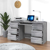 Writing Desk Grey Sonoma 140x50x77 cm Engineered Wood 815439