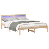 Bed Frame with Headboard Brown 140 x 200 cm Solid Pine Wood 872776