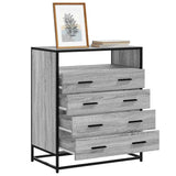Drawer Cabinet Grey Sonoma 70x41x83.5 cm Engineered Wood 849092