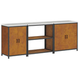 Kitchen Storage Set HATTEM 3 pcs Rusty Steel 3392679