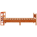 Bed Frame with Headboard Wax Brown 75x190 cm Small Single Solid Wood Pine 3306329