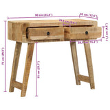 Console Table 90x32x75 cm Solid Wood Rough Mango 4104519
