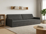 3 Seater Sofa Dark Grey 220 x 81 x 82 cm Corduroy Fabric 42041167