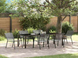 Garden Dining Set 7 pcs Anthracite Powder-Coated Steel 3379287