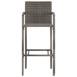 Garden Bar Set Grey Solid acacia wood, PE rattan, powder-coated steel 3295277