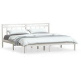 3100600 Bed Frame without Mattress White Solid Wood 160x200 cm