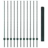 Welded Wire Fence with Post 25 x 1.4 m PVC-Coated Steel 3336487