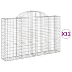 Arched Gabion Baskets 11 pcs 200x30x120/140 cm Galvanised Iron 3146140