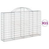 Arched Gabion Baskets 11 pcs 200x30x120/140 cm Galvanised Iron 3146140