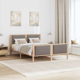 Bed Frame with Headboard Taupe 140 x 190 cm Fabric 878337