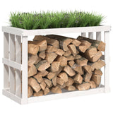 Outdoor Log Holder White 108x52x74 cm Solid Wood Pine 822632