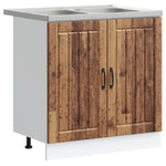 Kitchen Cabinet with Door Lucca 2 pcs Brown 80 x 46 x 81.5 cm 3315019