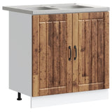 Kitchen Cabinet with Door Lucca 2 pcs Brown 80 x 46 x 81.5 cm 3315019