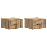 Wall-Mounted Bedside Cabinet 2 pcs Artisan Oak Engineered Wood 898614