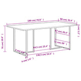Dining Table 180 cm Solid Reclaimed Wood 320696