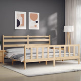 Bed Frame without Mattress 200x200 cm Solid Wood Pine 3192056