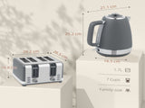 Stainless Steel Kettle and Toaster Set, 1.7L 3000W Rapid Boil Jug Kettle with UK Strix Thermostat, T3398P378833