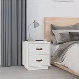 Bedside Cabinets 2 pcs White 40x34x45 cm Solid Wood Pine 818328