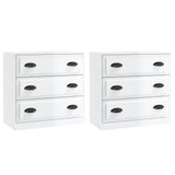 Sideboards 2 pcs High Gloss White Engineered Wood 3185241