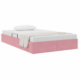 Storage Bed with Mattress with Storage Pink 120 x 200 cm Velvet 3370093