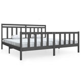 3100980 Bed Frame without Mattress Grey Solid Wood 200x200 cm