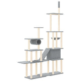 Cat Tree with Sisal Scratching Posts Light Grey 279 cm 171616