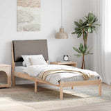 Bed frame Brown and taupe 75 x 190 cm Solid pine wood 878792