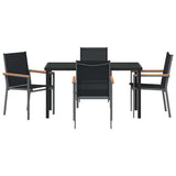 Garden Dining Set 5 pcs Black Powder-coated Steel 3379088