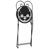 Mosaic Bistro Set Black and White Iron and Ceramic 3216354