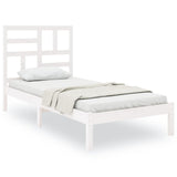 Bed Frame White Solid Pine Wood, Plywood Small Single Durable 3105911