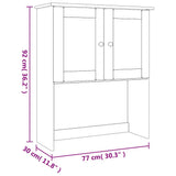 Dresser Top ALTA White 77x30x92 cm Solid Wood Pine 353946