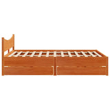Bed Frame with Drawers Wax Brown 135x190 cm Double Solid Wood Pine 3301922