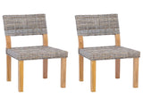 Dining Chair 2 pcs Kubu Rattan Kubu Grey 46 x 55 x 84 cm 42012424