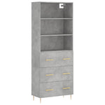 Highboard Concrete Grey 69.5x34x180 cm Engineered Wood 3189369